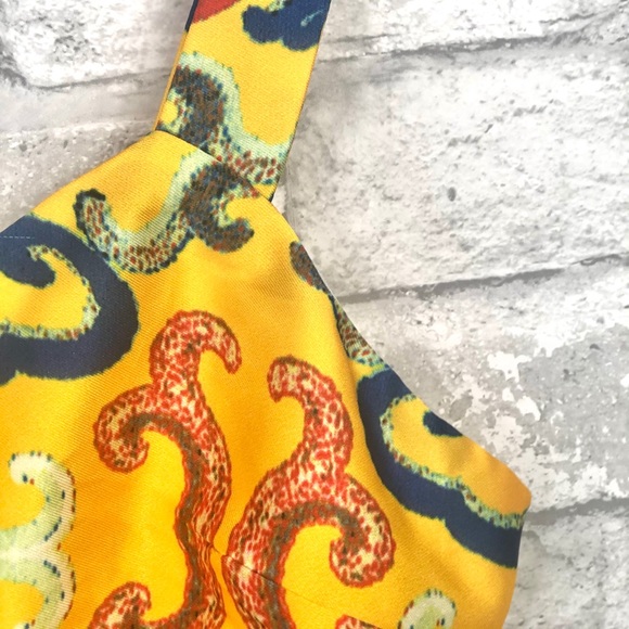 L’ATISTE By Amy Yellow Satin Crop Top Zip Back | S - Picture 2 of 11